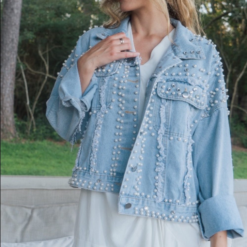 Denim Pearl Jacket NWT